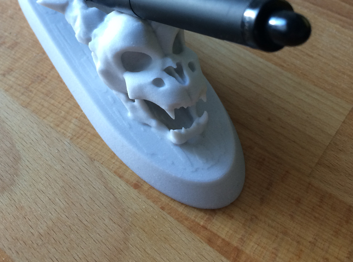 Penholder Skull Sandstone Hollow 3d printed 