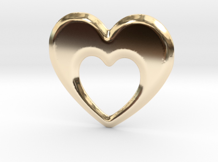 Heart within a heart pendant 3d printed