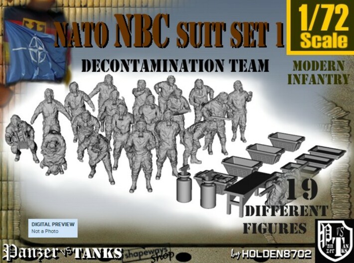 1-72 NATO NBC Suit Set 1 3d printed