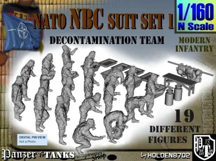 1-160 NATO NBC Suit Set 1 3d printed 