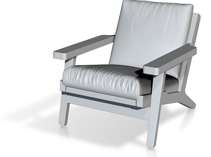 1:48 Wegner Lounge Chair 3d printed