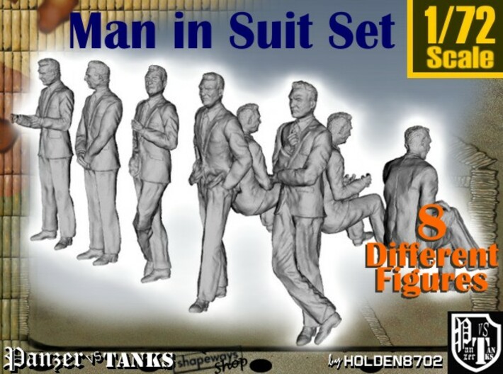 1-72 Man In Suit SET 3d printed