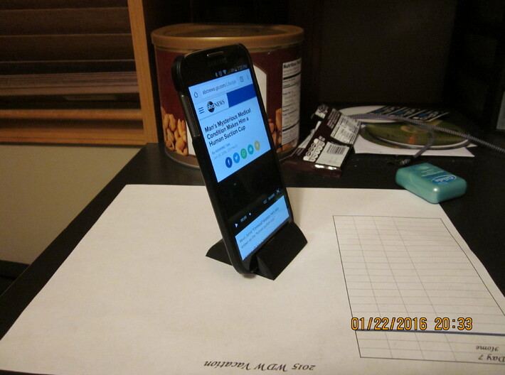 Cell Phone Stand for face time, skype, movies, Bed 3d printed 