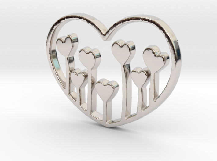 Heart's Garden Pendant - Amour Collection 3d printed