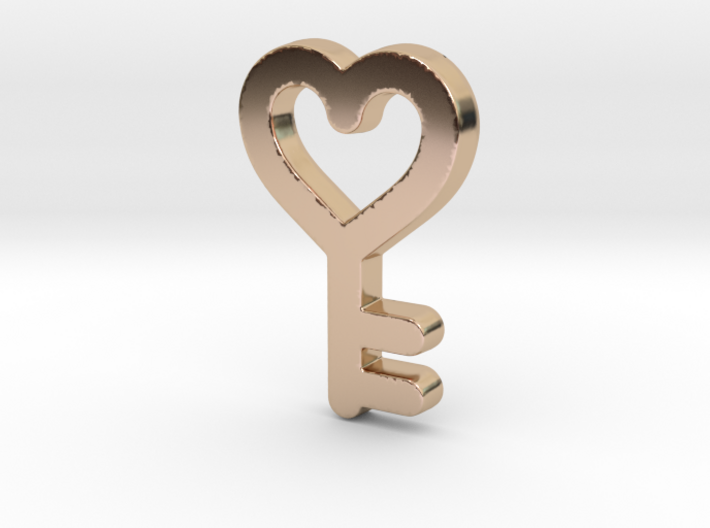 Heart Key Pendant - Amour Collection 3d printed