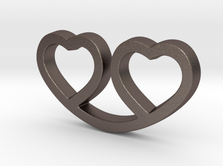 Two Hearts Together Pendant - Amour Collection 3d printed