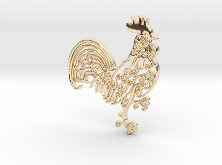 Rooster_Pendant 3d printed