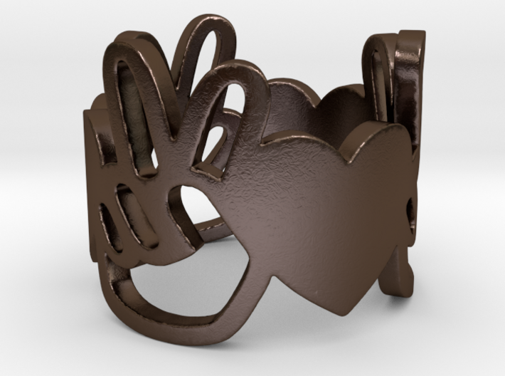 Peace and Love Ring Size 6.5 3d printed