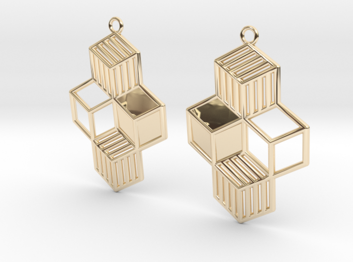 Cubic Earrings 3d printed