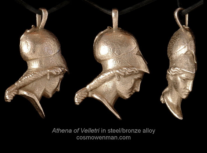 Steel Athena of Velletri pendant 3d printed