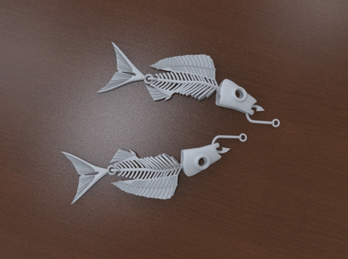Fish bone earing 3d printed 