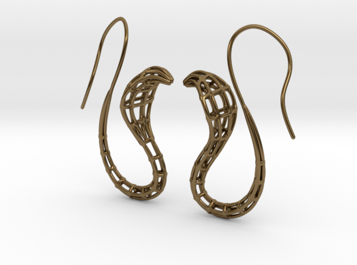 Cobra Earrings Wireframe 3d printed