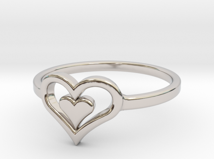 Heart Ring size 6 3d printed
