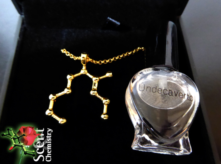Undecavertol 3d printed  18k Gold-plated Undecavertol pendant with a scenting bottle of Undecavertol.