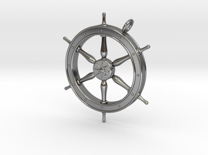 Ship's Wheel Pendant 3d printed