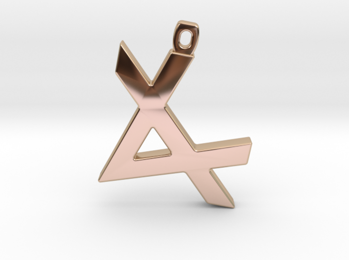 Letter ALEPH - Paleo Hebrew - With Chain Loop 3d printed