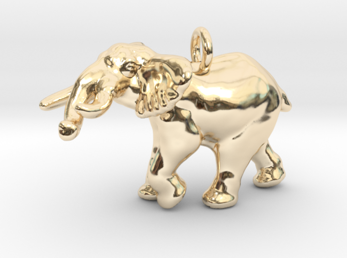 Elephant Pendant (chain not included) 3d printed