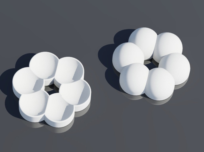 Funky 45 rpm Adapters (Two piece set) - Flower 3d printed 