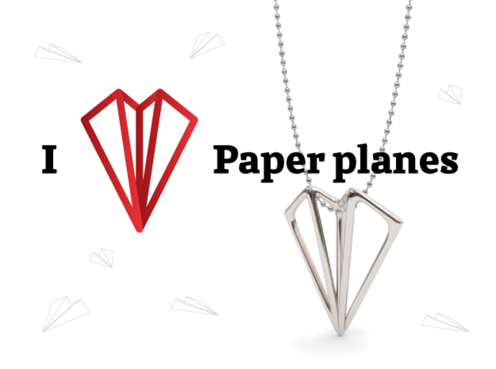Paper Plane -necklace 3d printed I love Paper planes!