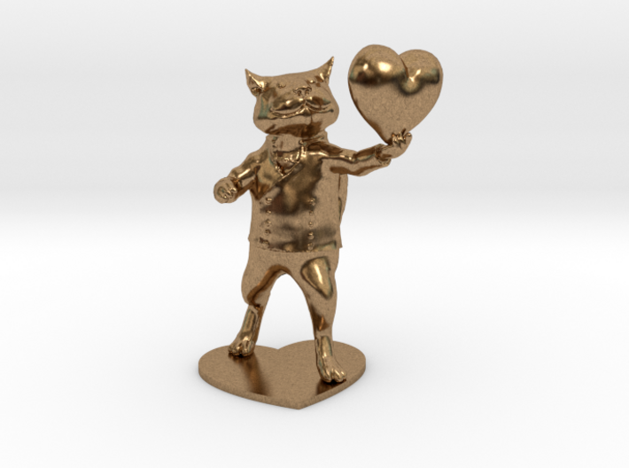 Valentines Day Cat holding Heart 3d printed