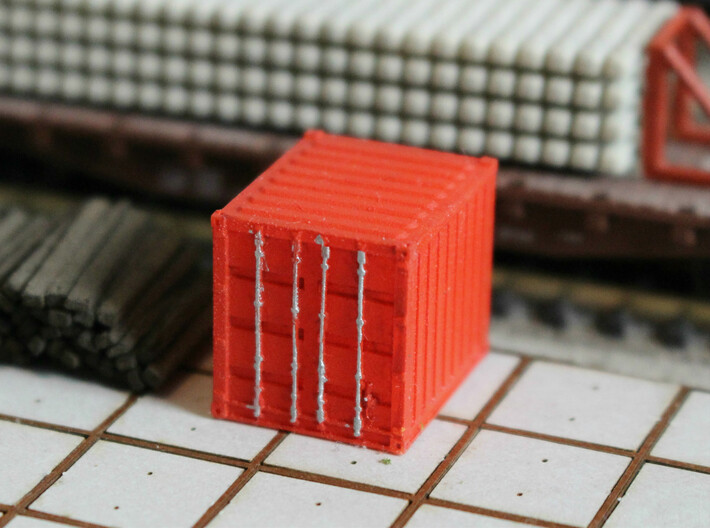 N Scale 10ft Container WSF 3d printed This model in Frosted Ultra Detail