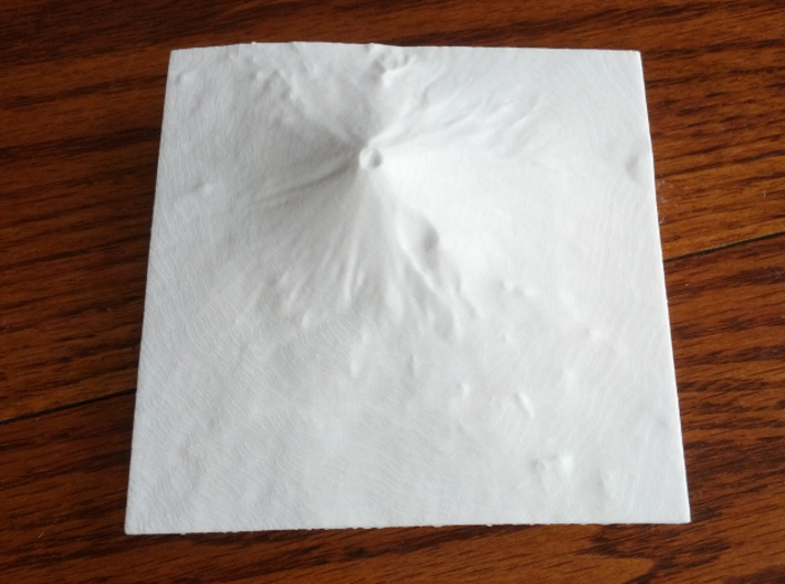 4''/10cm Mt. Fuji, Japan 3d printed Overhead view of actual model, North is up