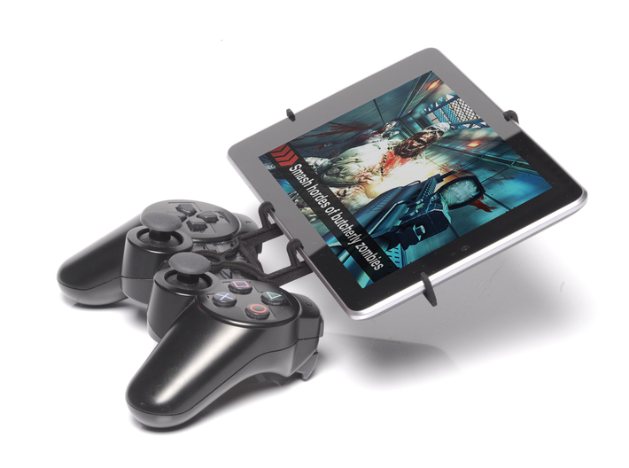 Controller mount for PS3 &amp; Apple iPad Pro 12.9 (20 3d printed Side View - A Nexus 7 and a black PS3 controller