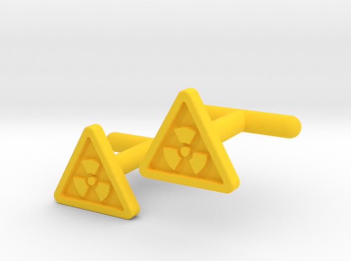 Radioactive Warning Cufflinks 3d printed