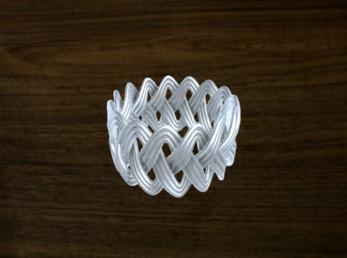 Turk's Head Knot Ring 3 Part X 15 Bight - Size 10 3d printed