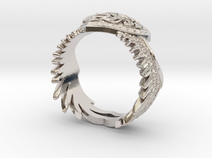 Winged Heart Ring SIZE 10 3d printed
