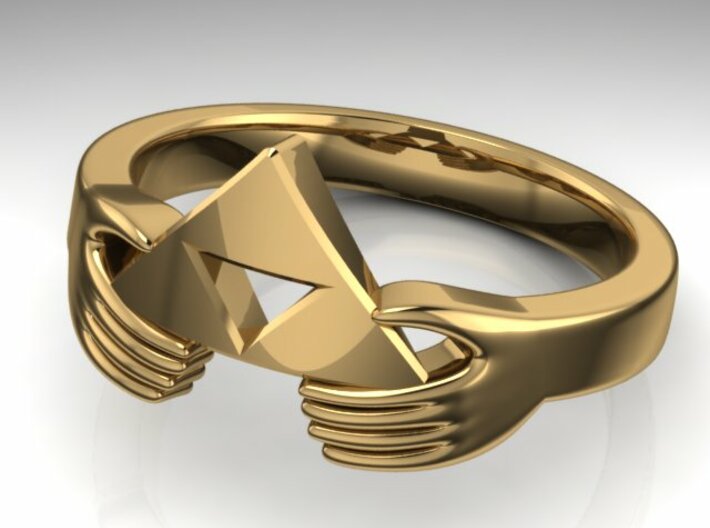 The Legend of Zelda Triforce Ring 3d printed Zelda Ring in 9ct gold