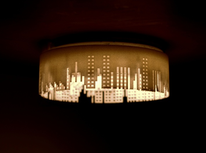 City lights small halogen light shade 3d printed City Lights