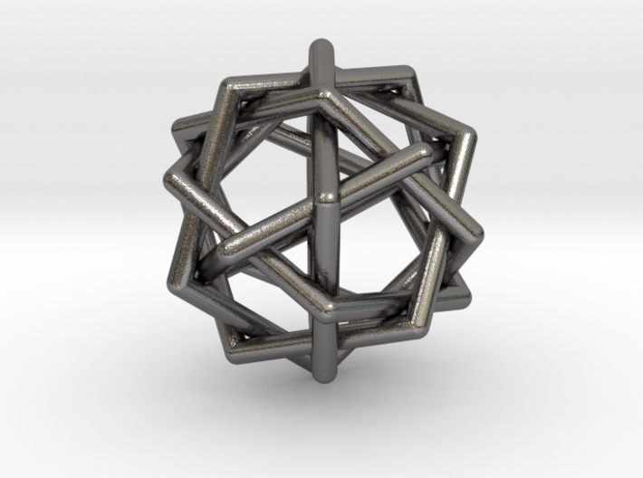 0459 Interwoven Set of Six Pentagons (d=2.8 cm) 3d printed