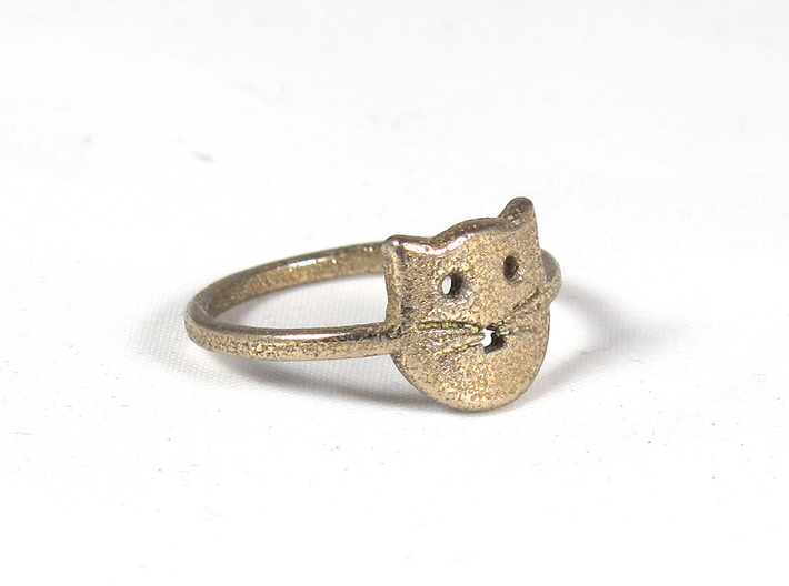 Meow Ring (Size 8) 3d printed Stainless steel