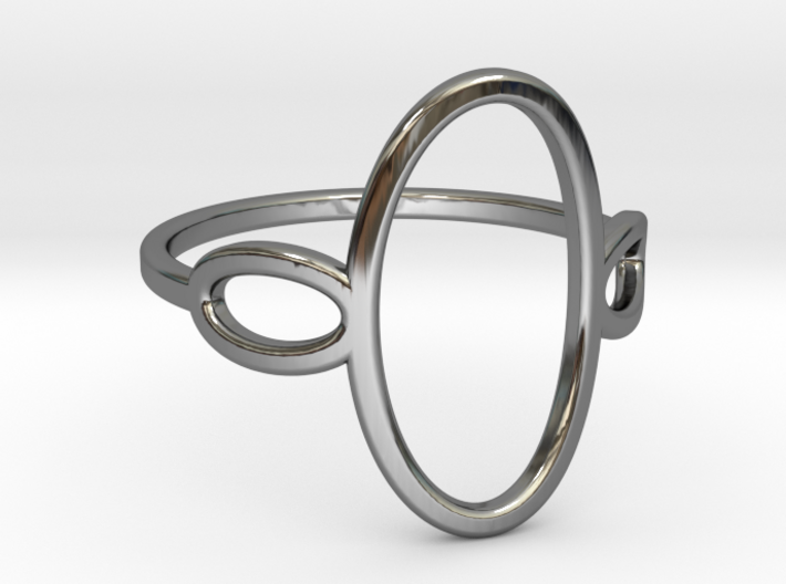 Oval Looped Ring - US Size 09 3d printed