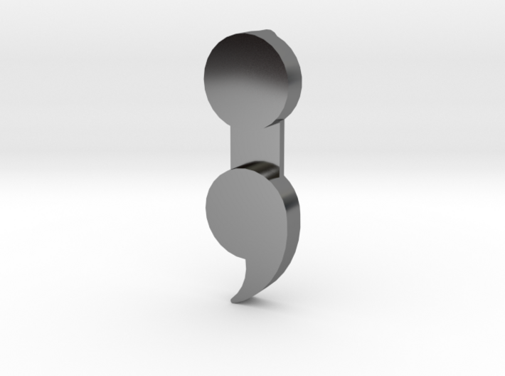 Semicolon Pendant 3d printed