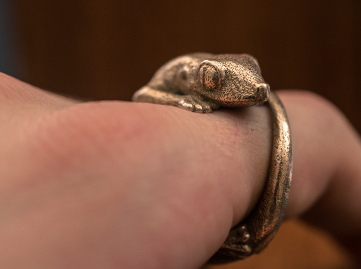 (Size 7) Gecko Ring 3d printed 