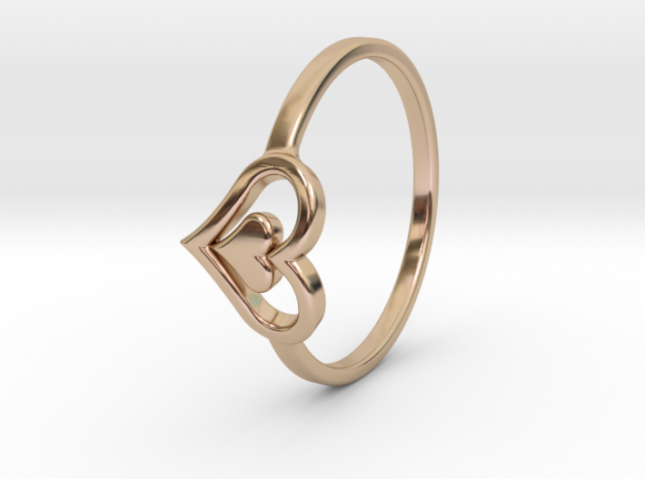 Heart Ring Size 7 3d printed