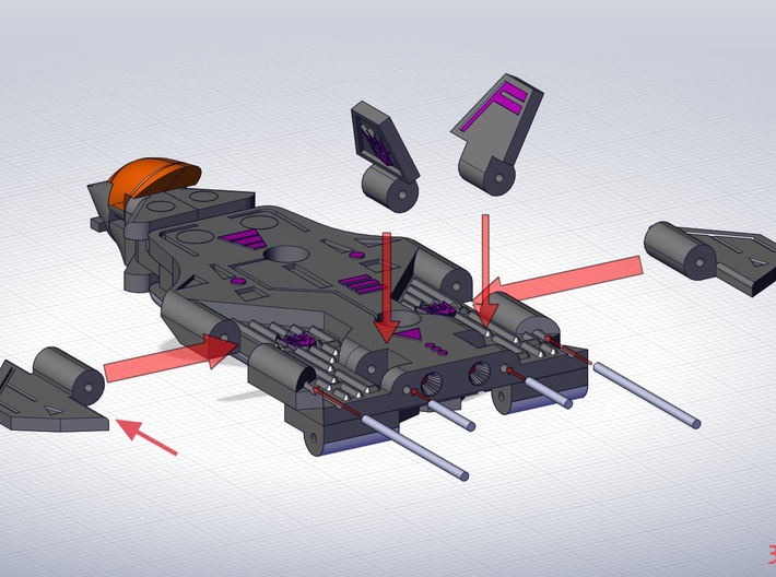 Transformers Cassette-F22 cheap version 3d printed 