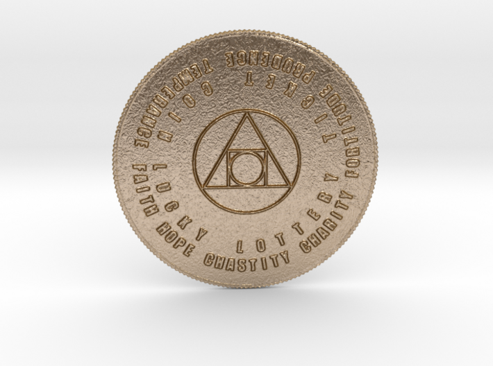 7 Virtues Philosopher's Stone Lottery Coin 3d printed