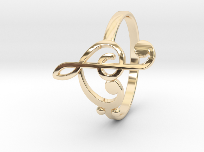 Size 9 Clefs Ring 3d printed