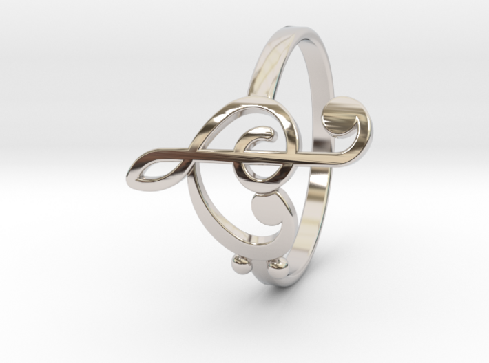 Size 9 Clefs Ring 3d printed