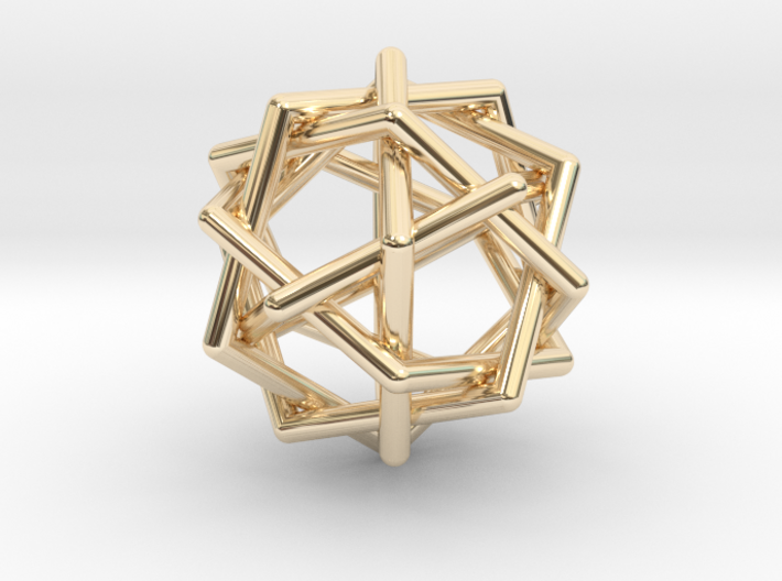 0459 Interwoven Set of Six Pentagons (d=2.8 cm) 3d printed