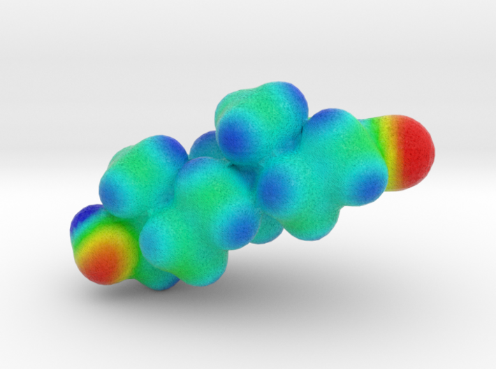 Testosterone electrostatic potential map 3d printed 