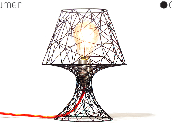 Lumen Lamp 3d printed Make your own lamp.