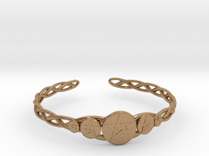Celtic Knot Pentacle Cuff Bracelet (2.5&quot; diameter) 3d printed