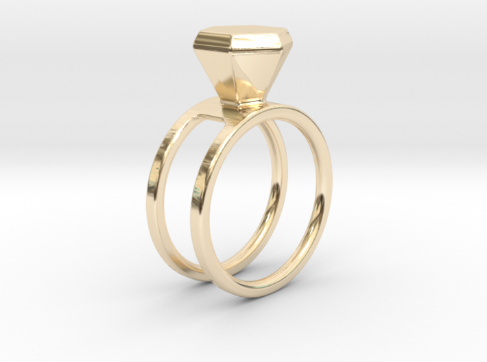 Diamond ring - Size 11 / 20.6 mm 3d printed