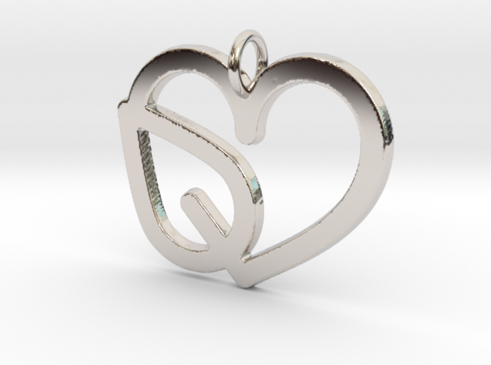 Heart Leaf Pendant - Amour Collection 3d printed