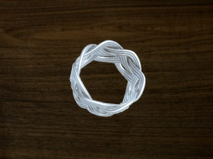 Turk's Head Knot Ring 4 Part X 7 Bight - Size 7 3d printed