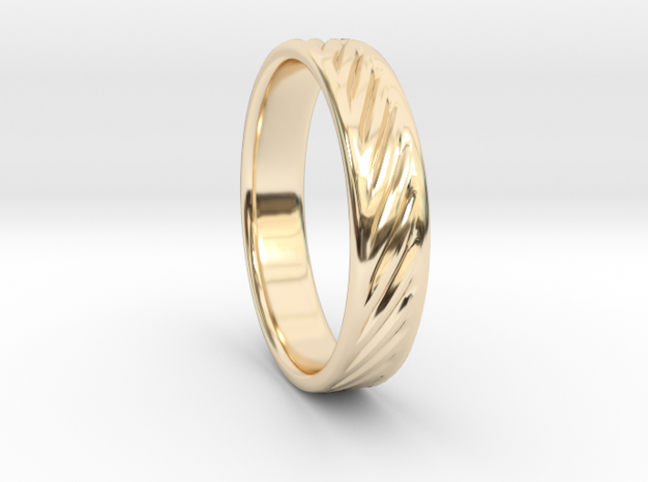Hollow lines Ring 3d printed Gold 14K